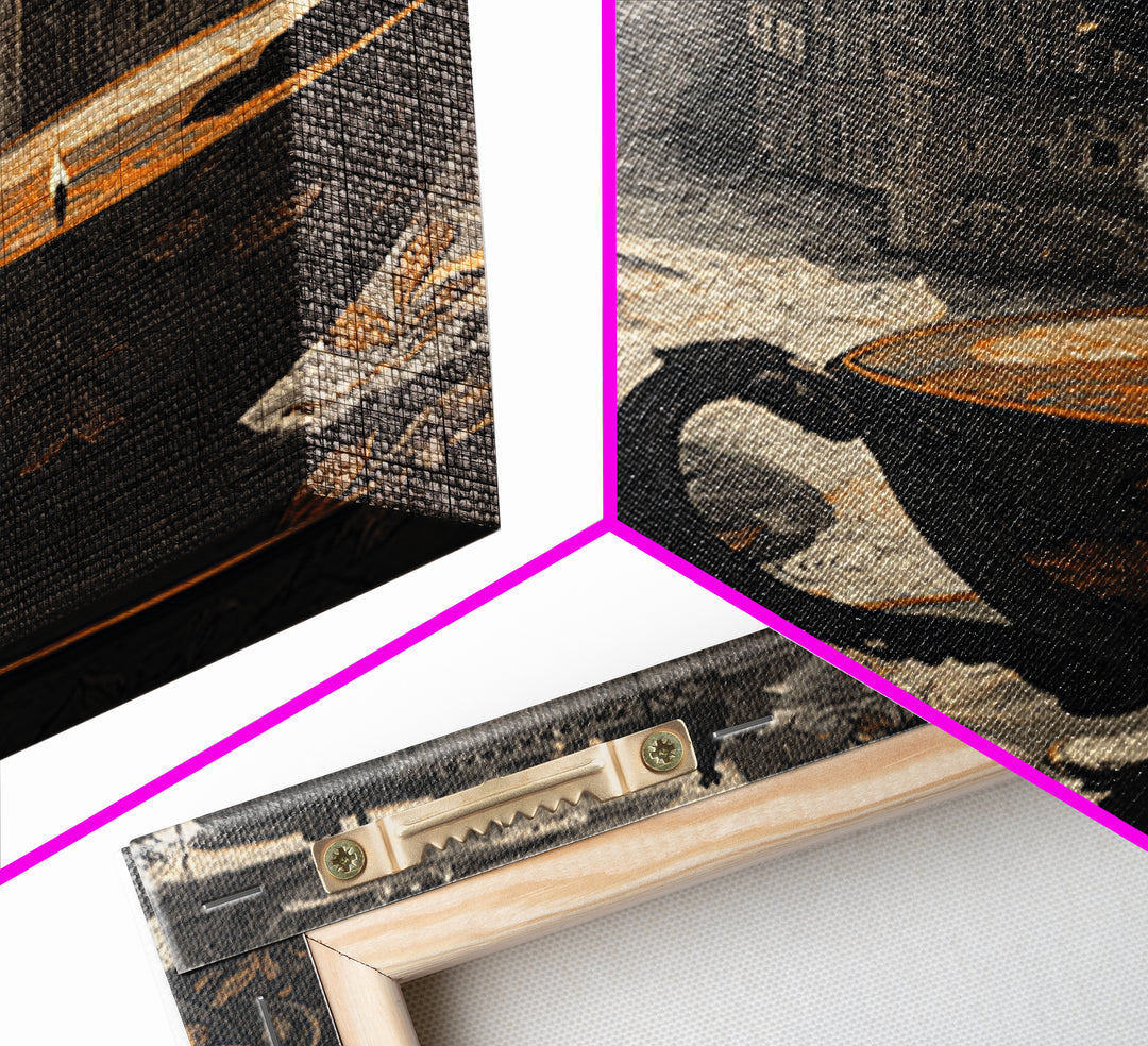 The Haunted Teacup Seance - Environmental Panorama, Dark Fantasy Wall Art, Square Wall Art, Canvas Print, Halloween Home Decor