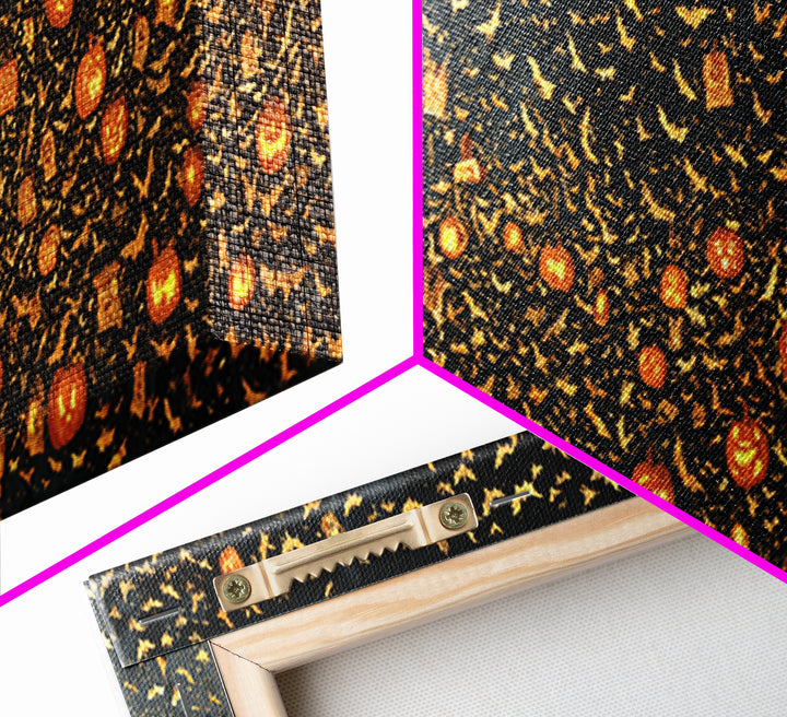 The Golden Bat Swarm - Procession Scene, Gothic Home Decor, Extra Wide Wall Art, Canvas Print, Halloween Home Decor, Gothic Wall Art