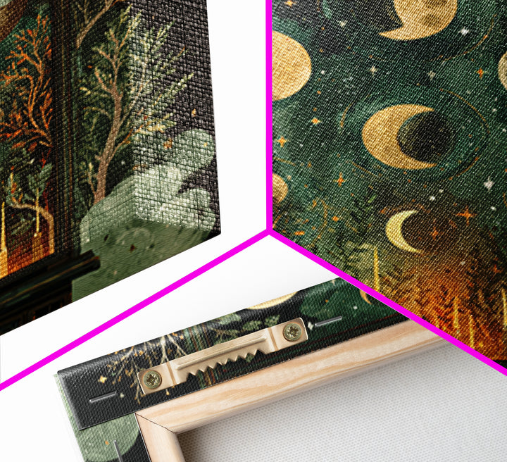 The Witch Astronomical Cabinet - Surreal Celestial Vision, Dark Fantasy Wall Art, Square Wall Art, Canvas Print, Halloween Home Decor