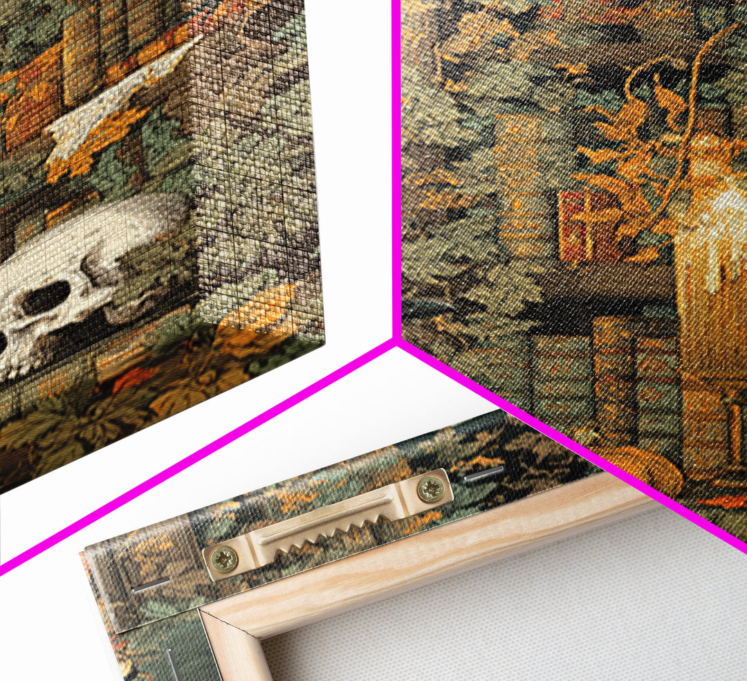 The Catacomb Library - Occult Still Life, Dark Fantasy Wall Art, Vertical Wall Art, Canvas Print, Halloween Home Decor, Gothic Wall Art