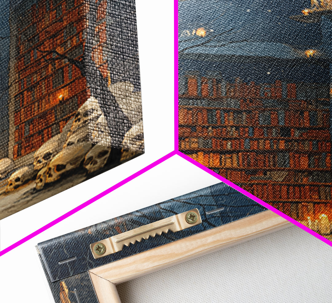 The Catacomb Library - Surreal Celestial Vision, Dark Fantasy Wall Art, Vertical Wall Art, Canvas Print, Halloween Home Decor