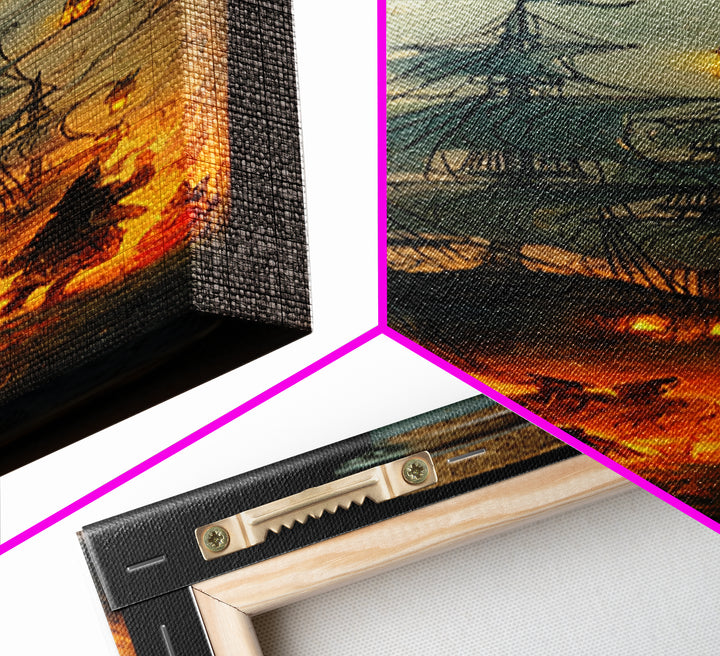 The Ghost Ship In A Bottle - Procession Scene, Gothic Home Decor, Tall Narrow Wall Art, Canvas Print, Halloween Home Decor, Gothic Wall Art