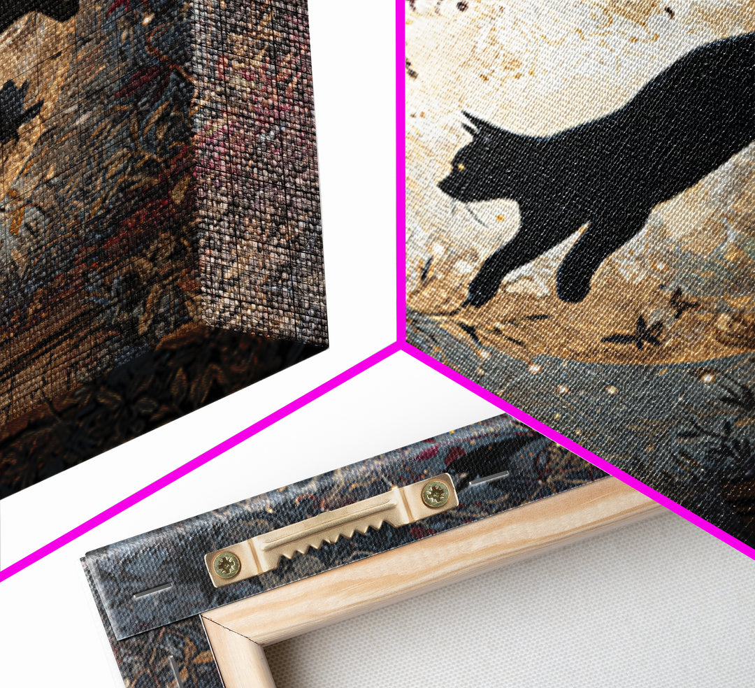 The Black Cat Constellation - Icon Portrait, Occult Wall Decor, Square Wall Art, Canvas Print, Halloween Home Decor, Gothic Wall Art