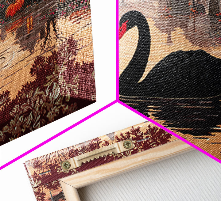 The Cemetery Swan Lake - Icon Portrait, Occult Wall Decor, Landscape Wall Art, Canvas Print, Halloween Home Decor, Gothic Wall Art