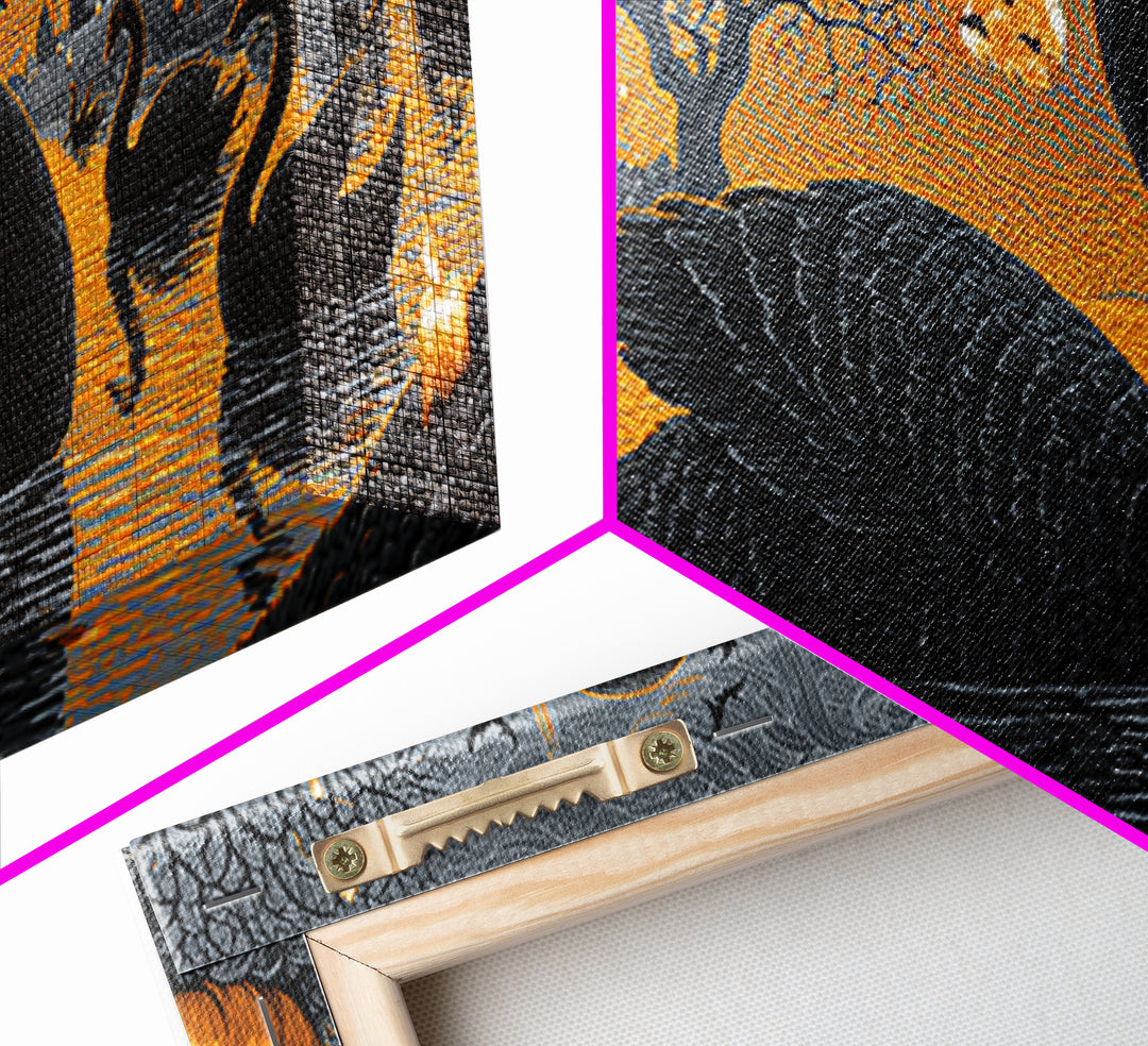 The Cemetery Swan Lake - Icon Portrait, Halloween Wall Art, Wide Panoramic Art, Framed Canvas Print, Halloween Home Decor, Gothic Wall Art