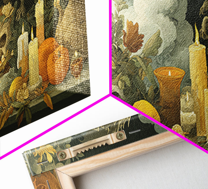 The Gargoyle Rooftop Choir - Occult Still Life, Gothic Home Decor, Wide Panoramic Art, Canvas Print, Halloween Home Decor, Gothic Wall Art