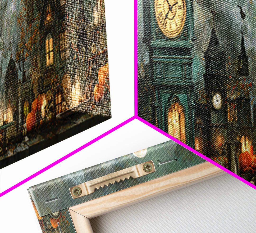 The October Clock Tower - Occult Still Life, Dark Fantasy Wall Art, Extra Wide Wall Art, Canvas Print, Halloween Home Decor, Gothic Wall Art