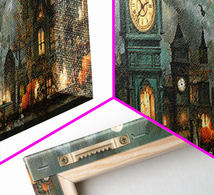 The October Clock Tower - Occult Still Life, Dark Fantasy Wall Art, Extra Wide Wall Art, Canvas Print, Halloween Home Decor, Gothic Wall Art