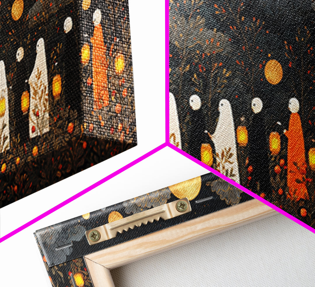 The Golden Funeral Procession - Surreal Celestial Vision, Dark Fantasy Wall Art, Wide Panoramic Art, Canvas Print, Halloween Home Decor