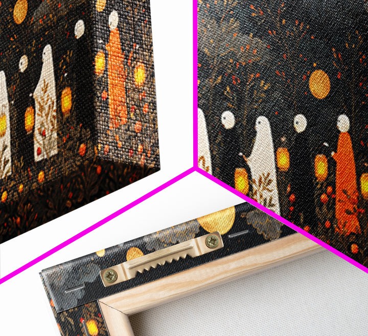 The Golden Funeral Procession - Surreal Celestial Vision, Dark Fantasy Wall Art, Wide Panoramic Art, Canvas Print, Halloween Home Decor