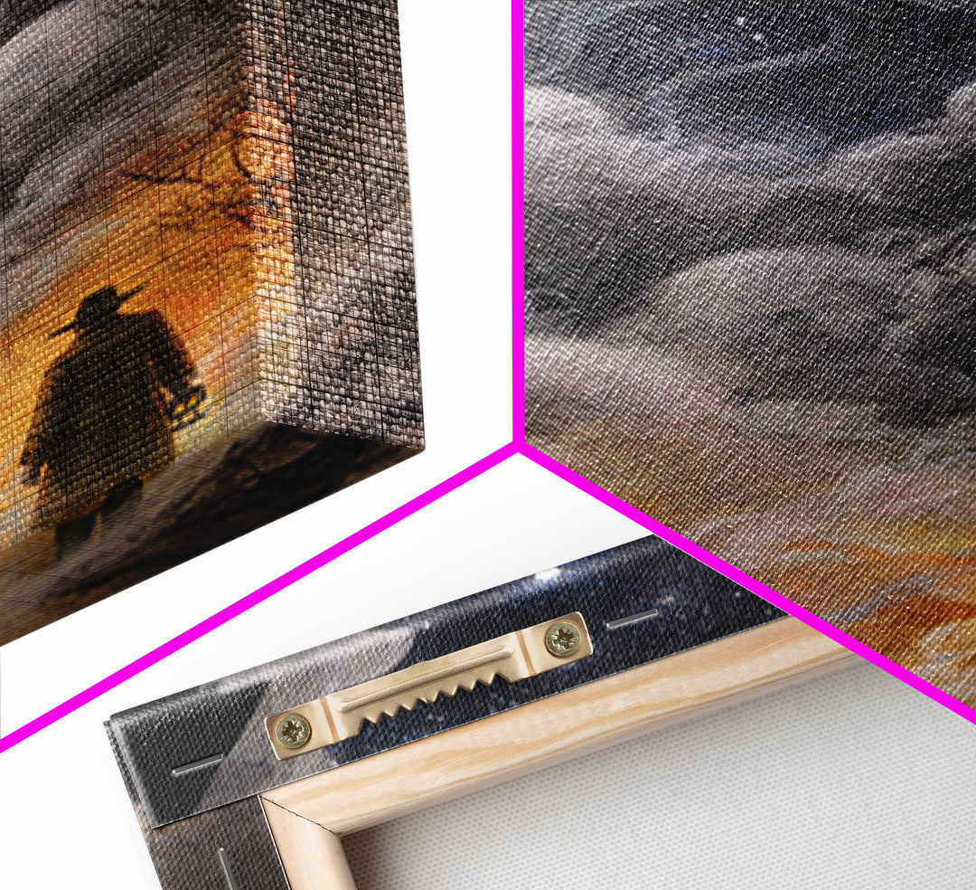 The Lantern-Bearer Of R’Lyeh, Occult Wall Decor, Vertical Wall Art, Framed Canvas Print, Halloween Home Decor, Gothic Wall Art