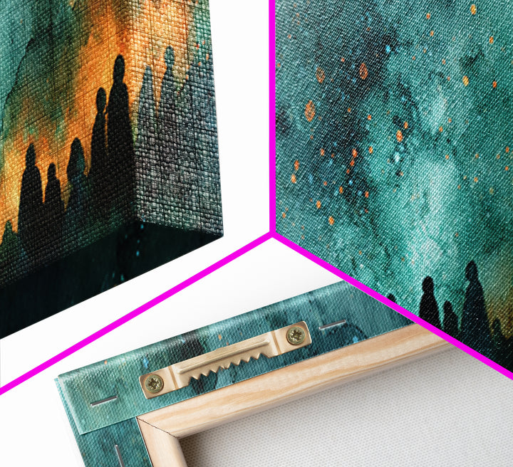The Choir Of Deepwater Acolytes, Cosmic Horror Decor, Extra Wide Wall Art, Canvas Print, Halloween Home Decor, Gothic Wall Art