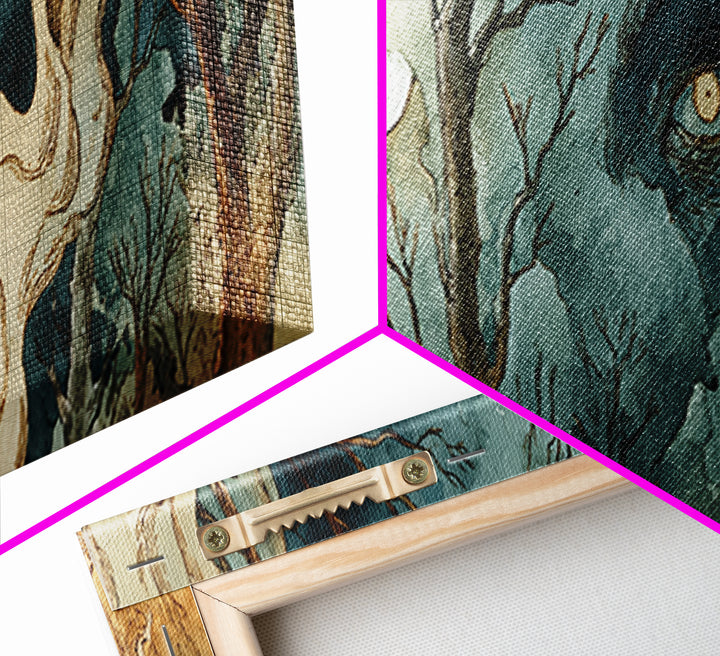 The Sleeper In The Birch Grove, Gothic Home Decor, Extra Wide Wall Art, Canvas Print, Halloween Home Decor, Gothic Wall Art