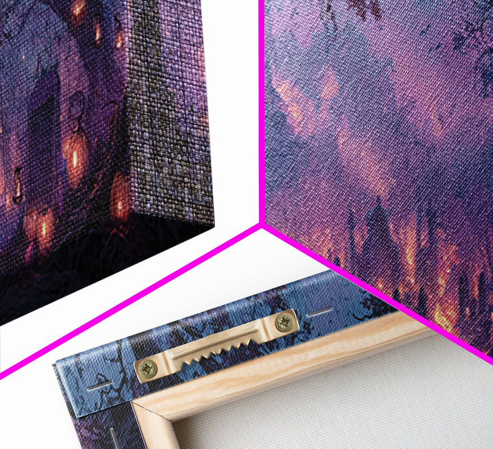 The Lantern Market Beyond The Veil, Macabre Halloween Art, Extra Wide Wall Art, Canvas Print, Halloween Home Decor, Gothic Wall Art