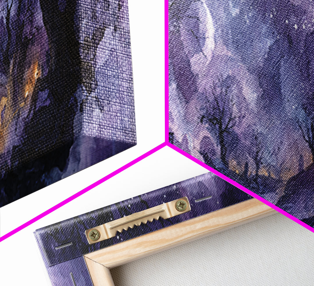 The Dreamwell Beneath Miskatonic, Cosmic Horror Decor, Extra Wide Wall Art, Framed Canvas Print, Halloween Home Decor, Gothic Wall Art
