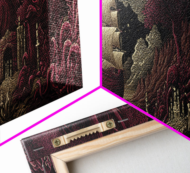 The Candelit Ark Of Forgotten Stars, Cosmic Horror Decor, Extra Wide Wall Art, Canvas Print, Halloween Home Decor, Gothic Wall Art