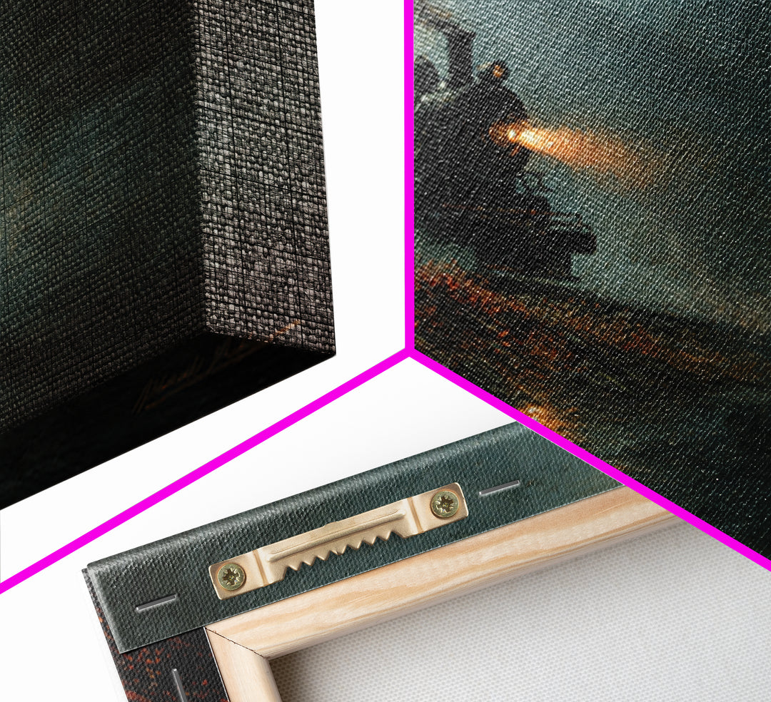 The Phantom Train To Kadath, Spooky Wall Decor, Landscape Wall Art, Canvas Print, Halloween Home Decor, Gothic Wall Art, Halloween Wall Art