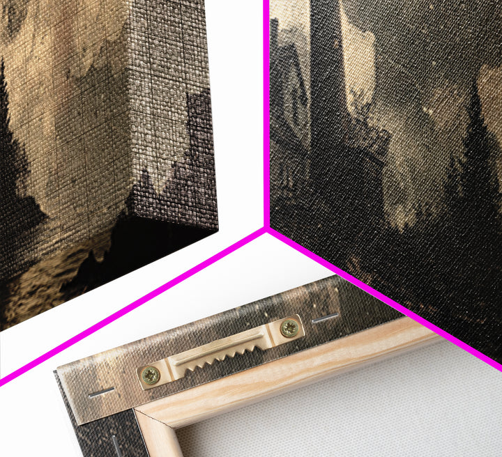 The Last Lighthouse Of Y’Ha-Nthlei, Occult Wall Decor, Extra Wide Wall Art, Framed Canvas Print, Halloween Home Decor, Gothic Wall Art