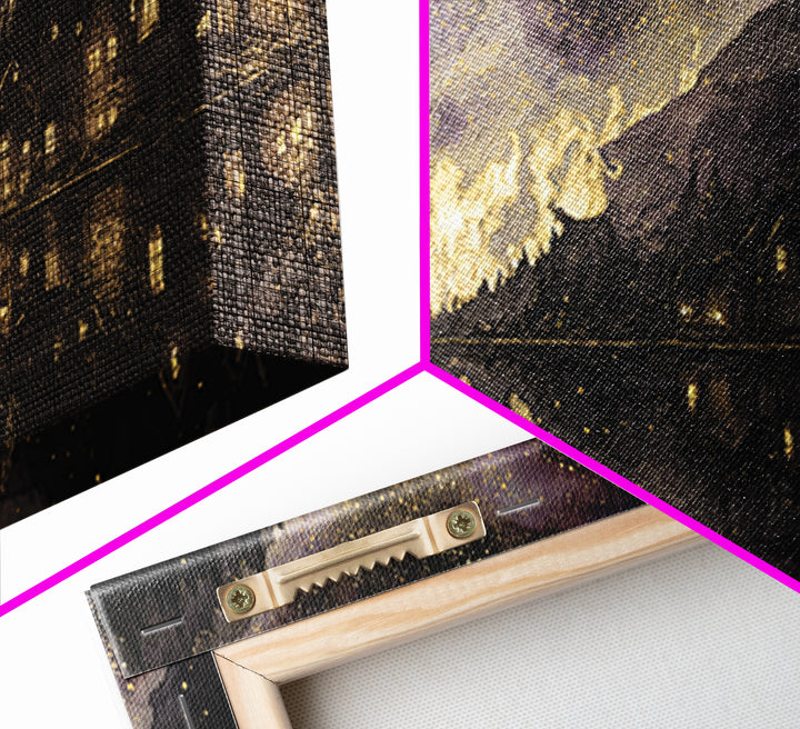 The Mirror Lake Of Lost Constellations, Macabre Halloween Art, Wide Panoramic Art, Canvas Print, Halloween Home Decor, Gothic Wall Art
