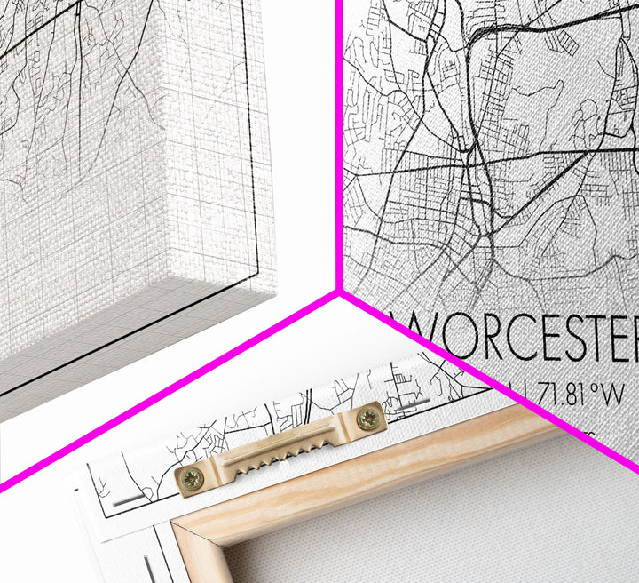 Worcester City Map, Massachusetts Art, Map Print, Modern Wall Art, Wall Art, Canvas Art, Dining Room Décor, Boho Wall Art, Prints Wall Art