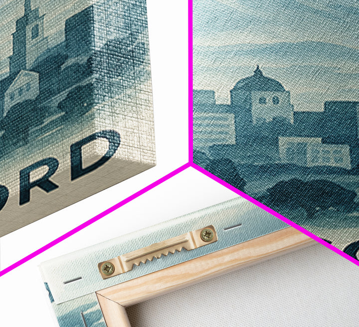 Concord Travel Poster, Canvas Print, Painted Travel Poster Art, Concord City Art, Travel Wall Decor, Fine Art Print, City Art Print
