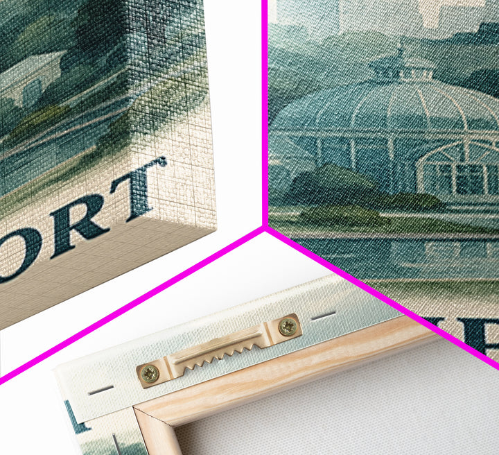 Davenport Travel Poster, Framed Canvas Print, Illustrated Watercolor Poster, Davenport Poster Print, Travel Poster Set, City Art Print
