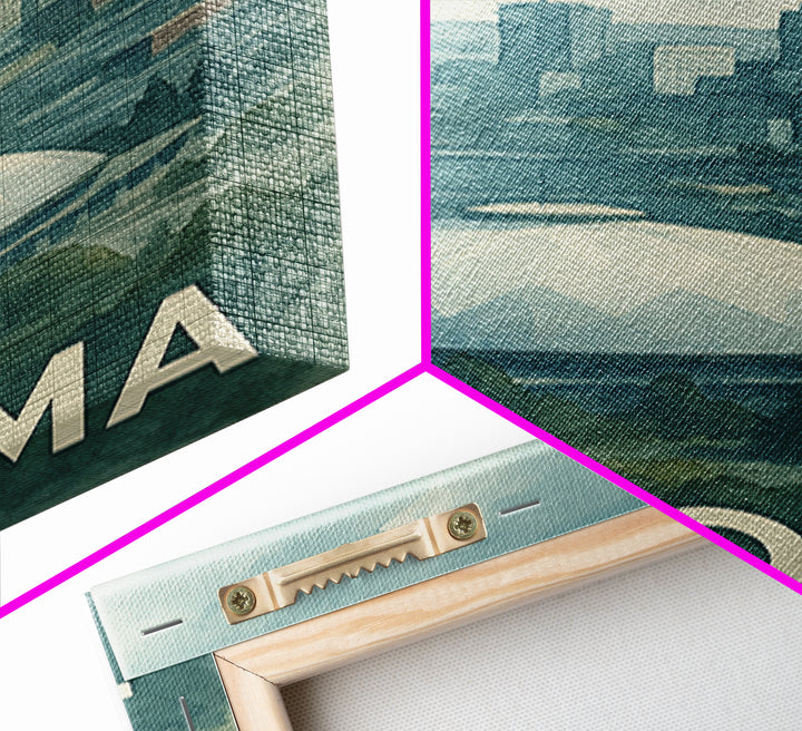 Tacoma Washington Travel Poster, Framed Canvas Print, Soft Watercolor Travel Art, Tacoma Wall Art, Travel Poster Art, Watercolor Skyline Art