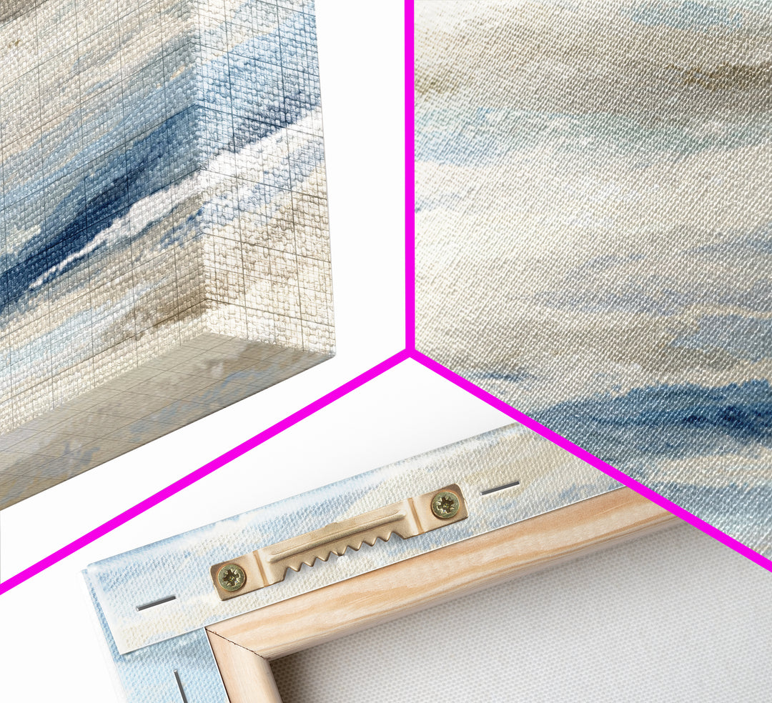 Soft Abstract Waves Framed Canvas Print, Waiting Room Art, Office Art, Waiting Room Decor, Fine Art, Calm, Gallery Decor, WRA-1x1-2