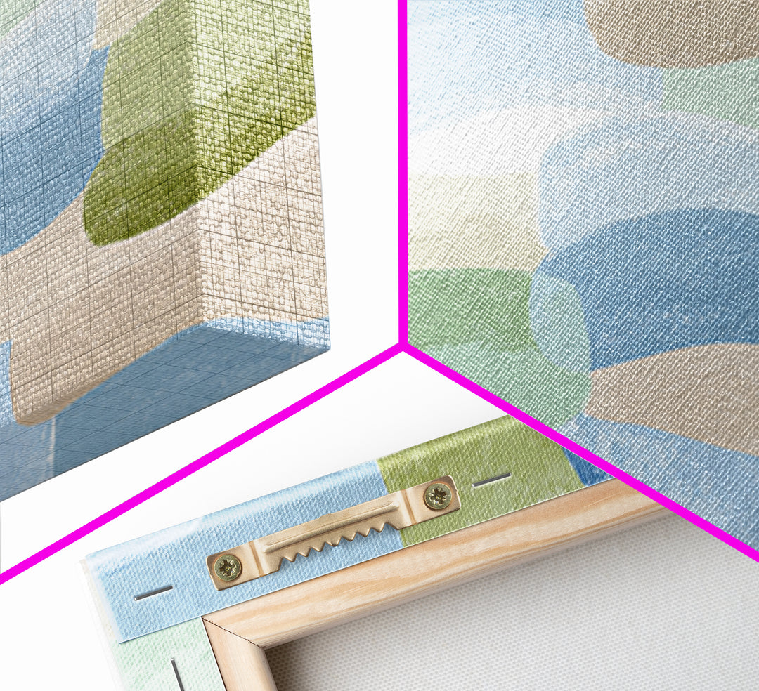 Pastel Rainbow Shapes for Pediatric Spaces Framed Canvas Print, Waiting Room Art, Dental Wall Art, Waiting Room Decor, Calm, WRA-1x1-42