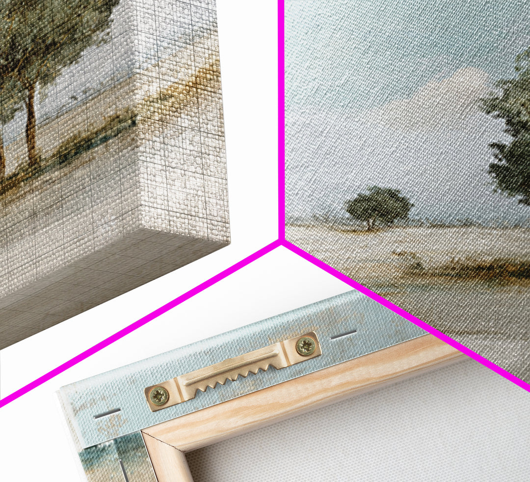 Open Field with Distant Tree Framed Canvas Print, Waiting Room Art, Bauhaus Print, Waiting Room Decor, Fine Art, Calm, WRA-1x1-47