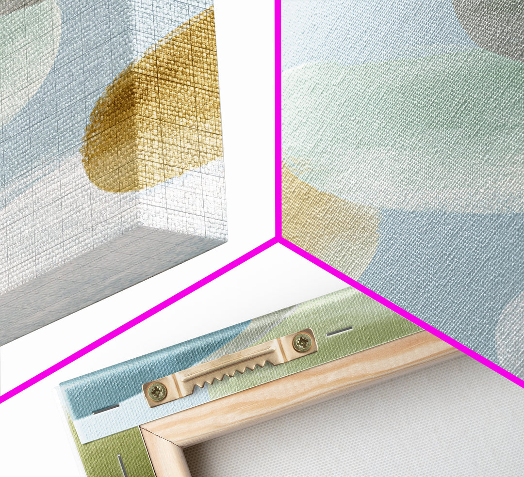 Pastel Rainbow Shapes for Pediatric Spaces Framed Canvas Print, Waiting Room Art, Dental Wall Art, Waiting Room Decor, Calm, WRA-1x1-66