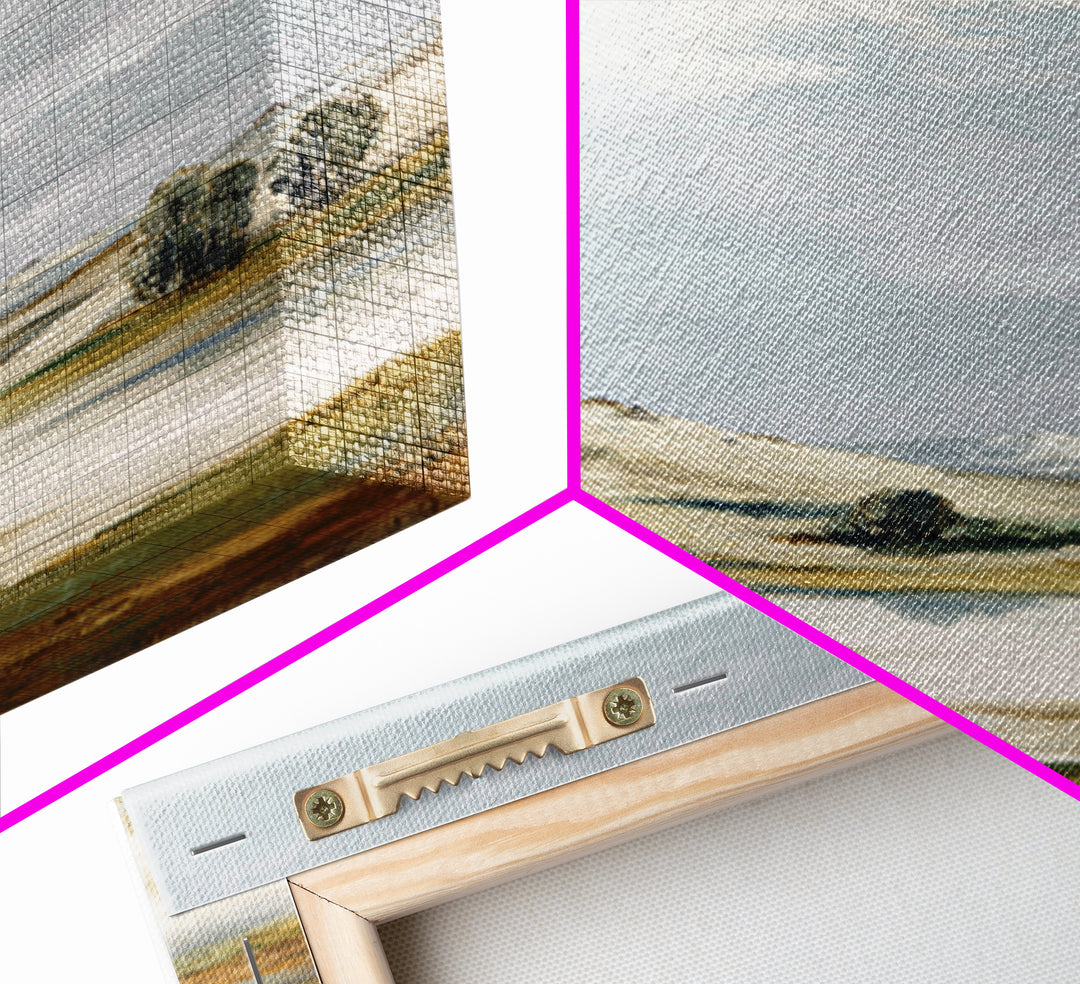 Calming Landscape with Open Sky and Gentle Framed Canvas Print, Waiting Room Art, Waiting Room Decor, Watercolor Art, Calm, WRA-1x1-73