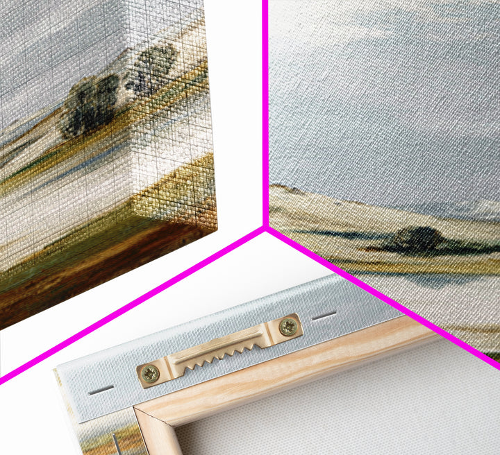 Calming Landscape with Open Sky and Gentle Framed Canvas Print, Waiting Room Art, Waiting Room Decor, Watercolor Art, Calm, WRA-1x1-73