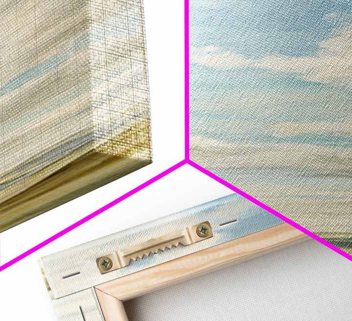 Calming Landscape with Open Sky and Gentle Canvas Print, Waiting Room Art, Statement Artwork, Waiting Room Decor, Oil Painting, WRA-1x3-13