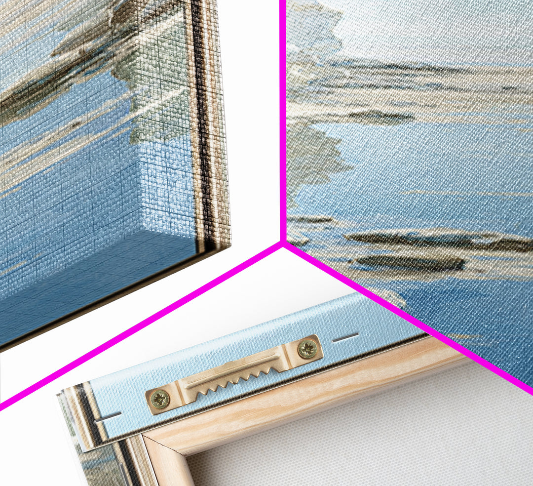 Coastal Horizon with Pale Sand and Water Canvas Print, Waiting Room Art, Gallery Decor, Waiting Room Decor, Fine Art, Calm, WRA-1x3-21