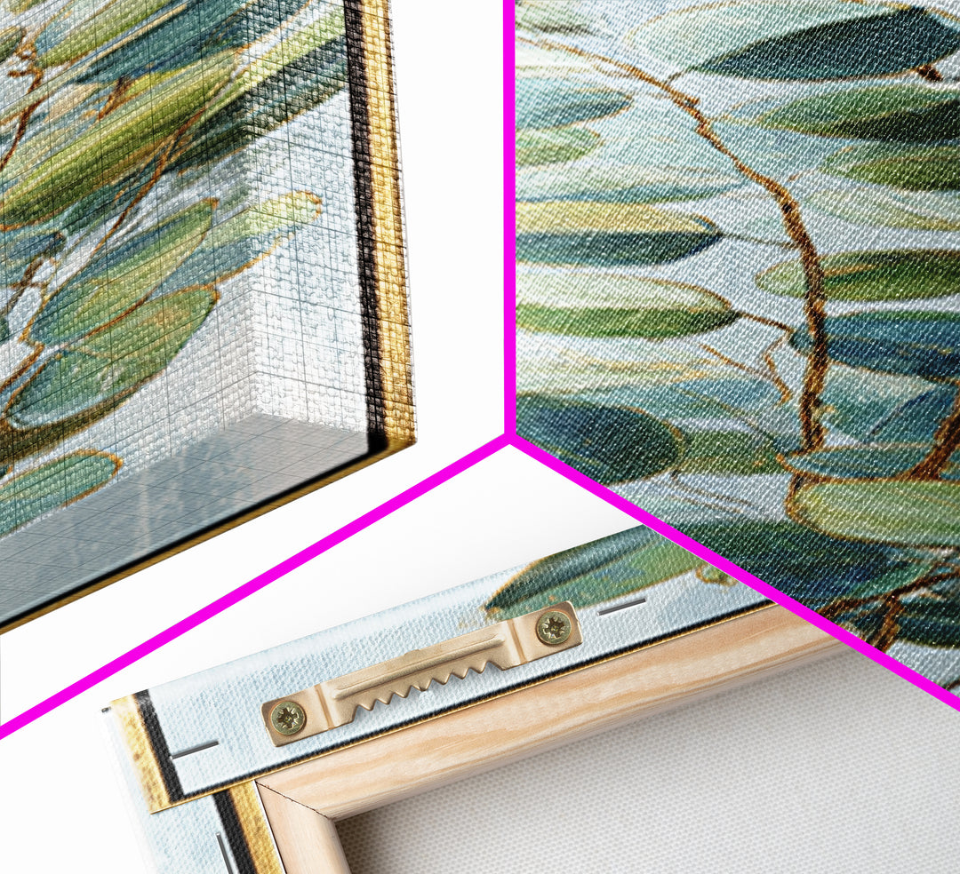Clean Eucalyptus Leaf Study Framed Canvas Print, Waiting Room Art, Modern Decor, Waiting Room Decor, Fine Art, Calm, Home Decor, WRA-1x3-29