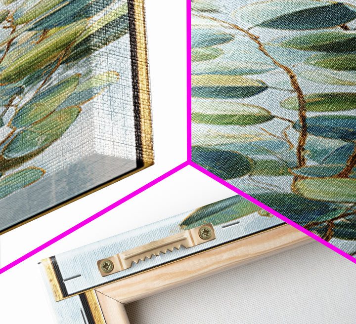 Clean Eucalyptus Leaf Study Framed Canvas Print, Waiting Room Art, Modern Decor, Waiting Room Decor, Fine Art, Calm, Home Decor, WRA-1x3-29