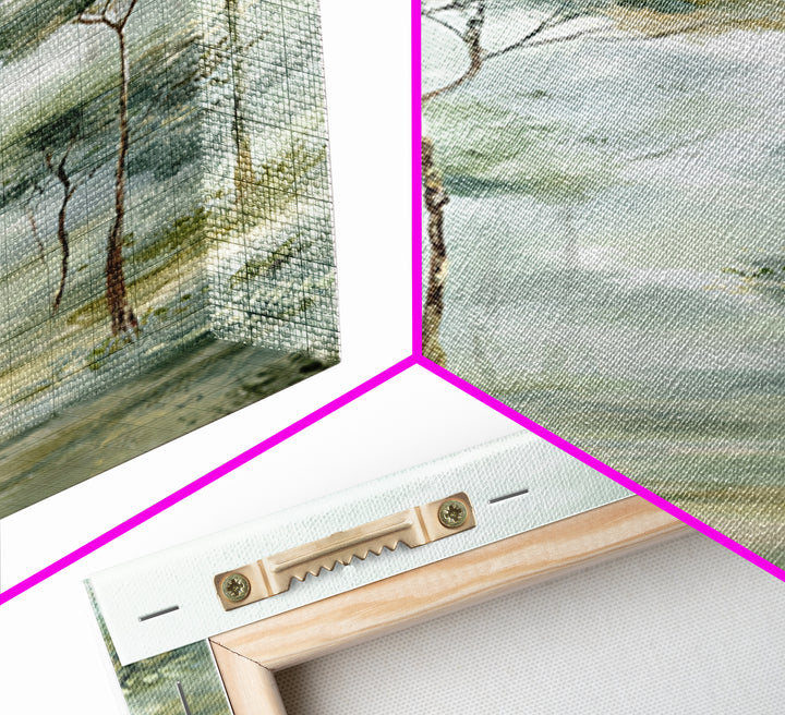 Misty Forest Path Framed Canvas Print, Waiting Room Art, Printable Art, Waiting Room Decor, Fine Art, Calm, Digital Art Print, WRA-1x3-47