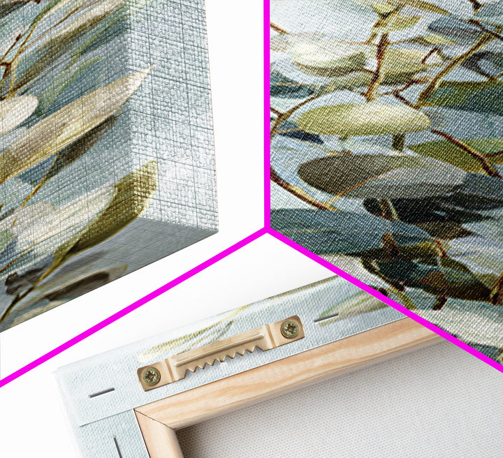 Clean Eucalyptus Leaf Study Framed Canvas Print, Waiting Room Art, Modern Decor, Waiting Room Decor, Fine Art, Calm, Home Decor, WRA-1x3-53