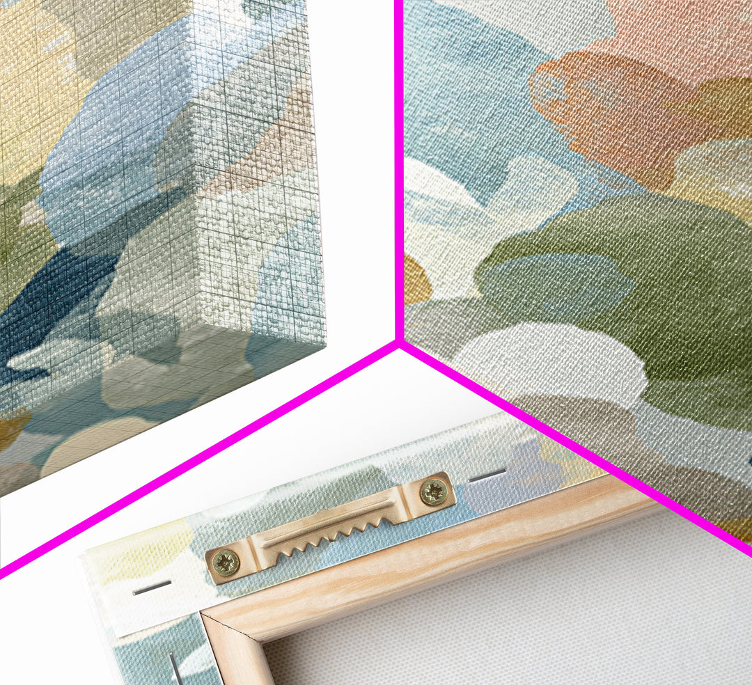 Pastel Rainbow Shapes for Pediatric Spaces Canvas Print, Waiting Room Art, Office Art, Waiting Room Decor, Abstract Art, Calm, WRA-1x3-6