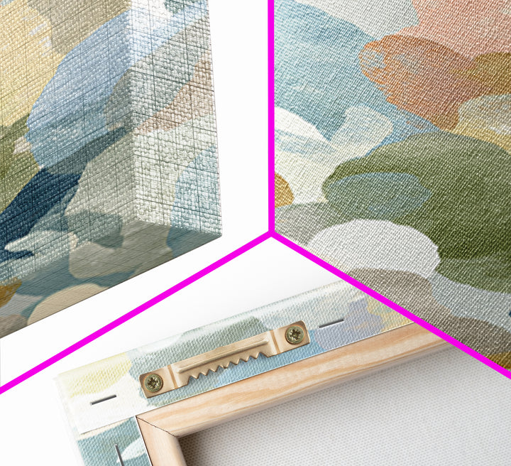 Pastel Rainbow Shapes for Pediatric Spaces Canvas Print, Waiting Room Art, Office Art, Waiting Room Decor, Abstract Art, Calm, WRA-1x3-6