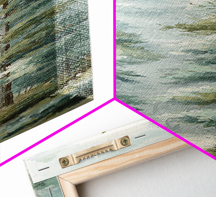 Misty Forest Path Framed Canvas Print, Waiting Room Art, Abstract, Waiting Room Decor, Calm, Modern Decor, Fine Art Print, WRA-1x3-71