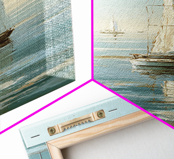 Quiet Sailboat on Calm Water Framed Canvas Print, Waiting Room Art, Office Wall Decor, Waiting Room Decor, Fine Art, Calm, WRA-1x3-79