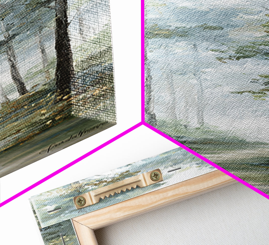 Misty Forest Path Canvas Print, Waiting Room Art, Therapy Office Decor, Waiting Room Decor, Oil Painting, Calm, Art Print, WRA-1x3-95