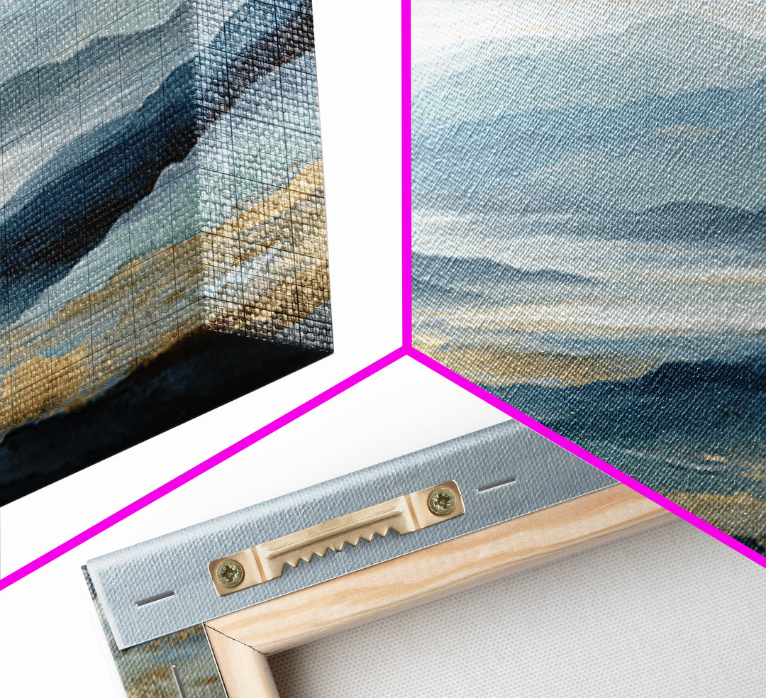 Simple Mountain Layers Framed Canvas Print, Waiting Room Art, Art Print, Waiting Room Decor, Fine Art, Calm, Abstract Art, WRA-2x1-10
