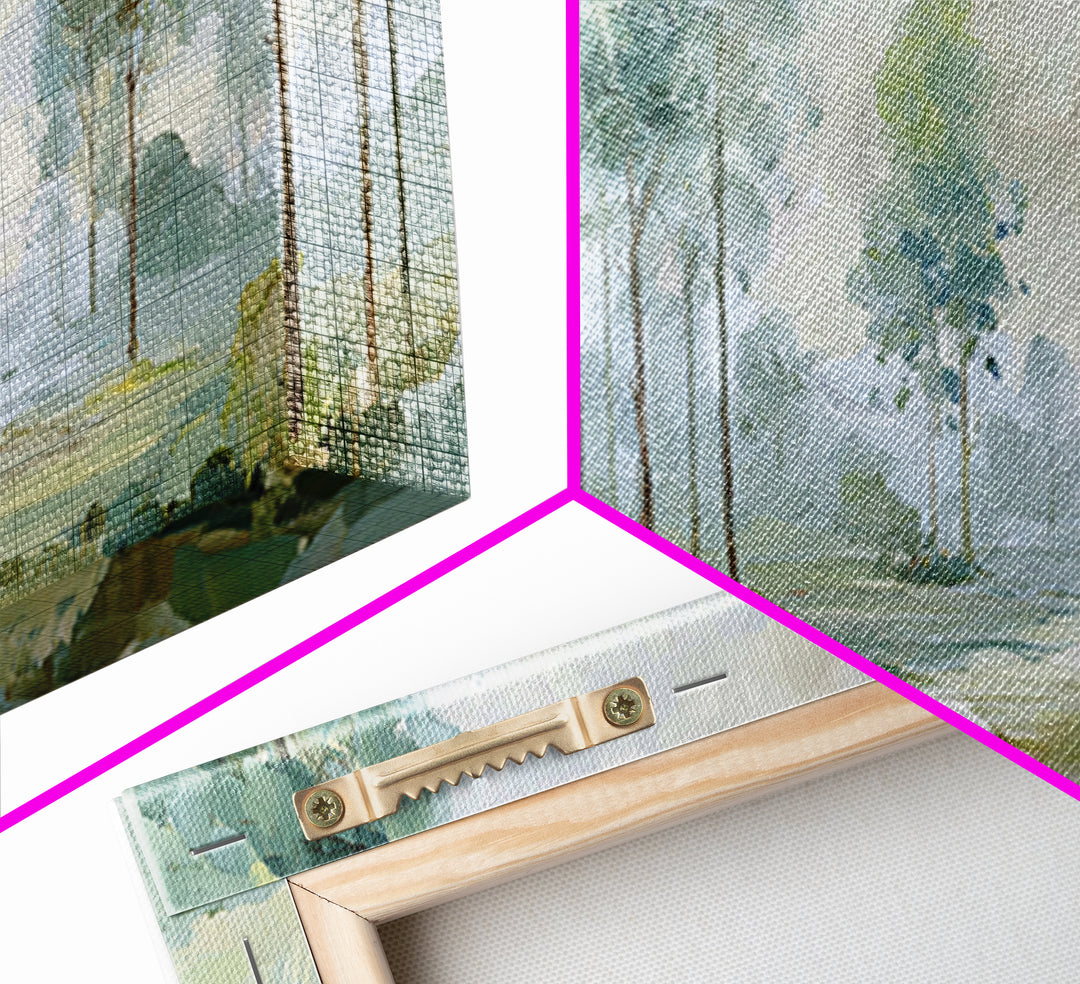 Misty Forest Path Framed Canvas Print, Waiting Room Art, Modern Art, Waiting Room Decor, Fine Art, Calm, Therapy Office Decor, WRA-2x1-55
