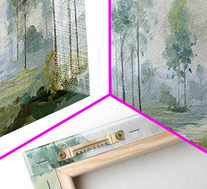 Misty Forest Path Framed Canvas Print, Waiting Room Art, Modern Art, Waiting Room Decor, Fine Art, Calm, Therapy Office Decor, WRA-2x1-55