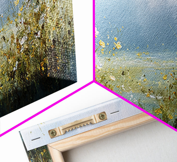 Sunlit Meadow with Wildflowers Canvas Print, Waiting Room Art, Minimalist Wall Art, Waiting Room Decor, Fine Art, Calm, WRA-2x1-76