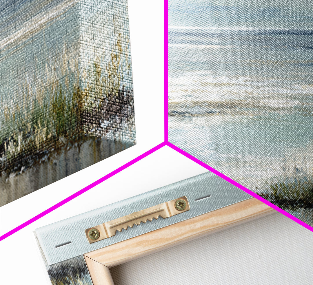 Coastal Horizon with Pale Sand and Water Canvas Print, Waiting Room Art, Bedroom Decor, Waiting Room Decor, Fine Art, Calm, WRA-2x1-77