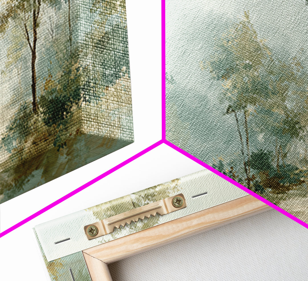 Misty Forest Path Framed Canvas Print, Waiting Room Art, Minimalist Art, Waiting Room Decor, Fine Art, Calm, Luxury Decor, WRA-2x1-79